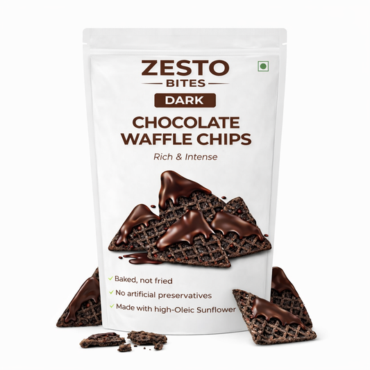 DARK CHOCOLATE WAFFLE CHIPS - 60g