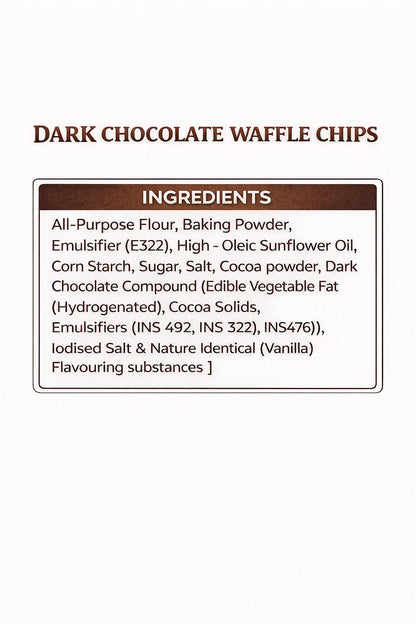DARK CHOCOLATE WAFFLE CHIPS - 60g