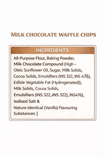 MILK CHOCOLATE WAFFLE CHIPS - 60g