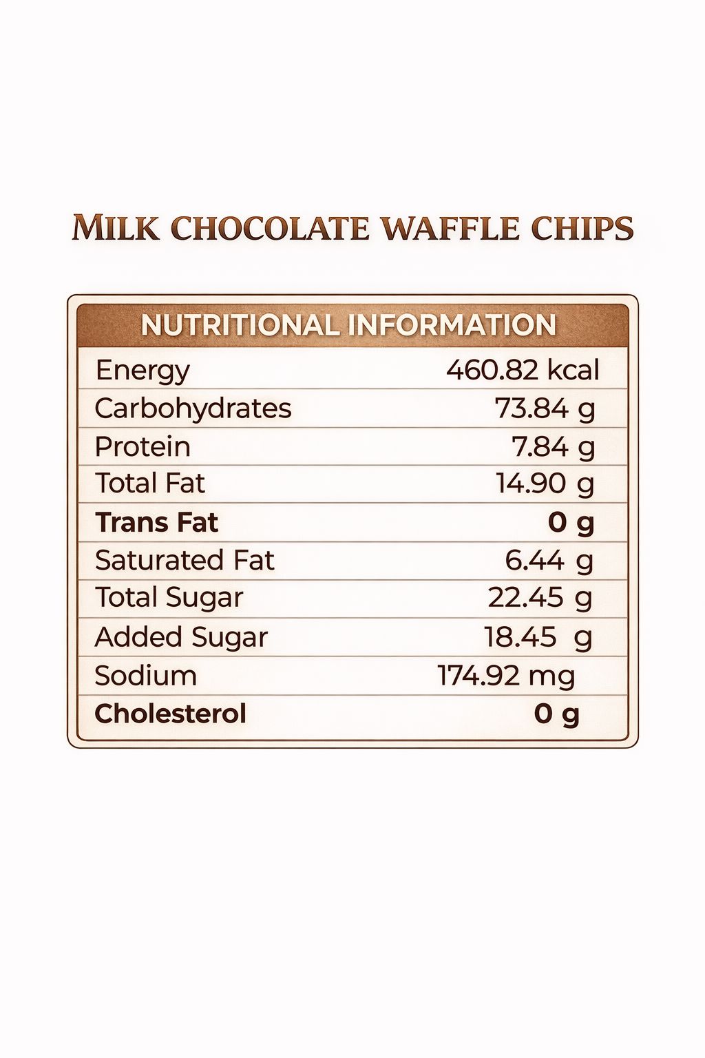 MILK CHOCOLATE WAFFLE CHIPS - 60g